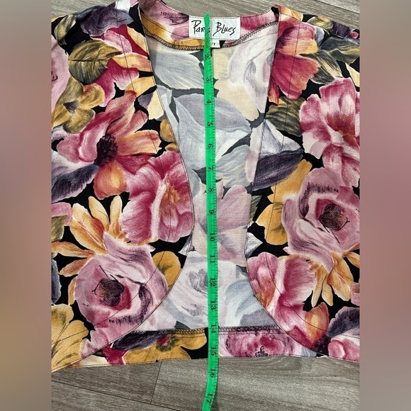 Paris Blues Floral Vintage Crop Jacket, size 7 - Picture 4 of 6